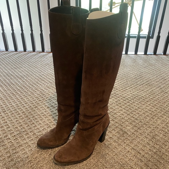 Gucci Leather /Suede script logo knee boots - Picture 5 of 7